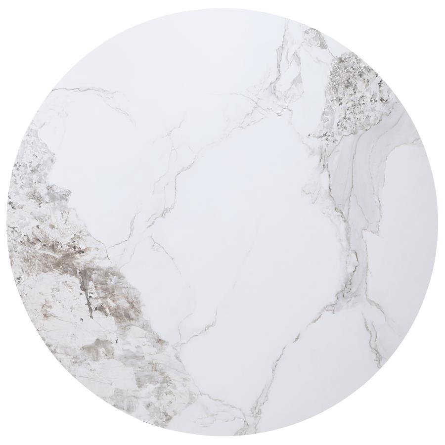Acadia - Round Sintered Stone Top Dining Table - White Coaster Fine Furniture
