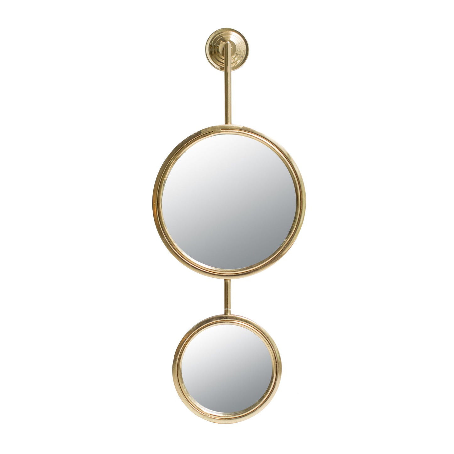 2 Circle Mirrors For Wall Decor, Unique Contemporary Wall Mirror For Living Room Bedroom Entryway - Gold Daily Nest