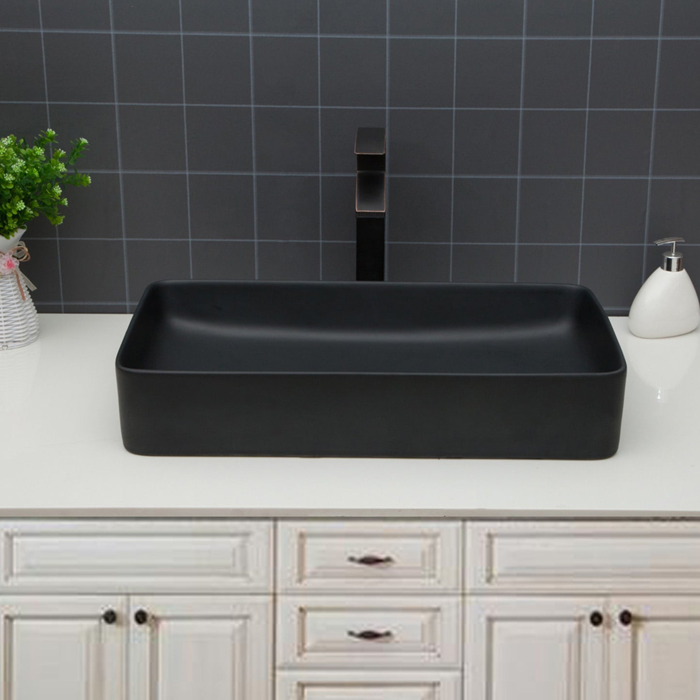 Modern Ceramic Rectangular Bathroom Vessel Sink With European Design Daily Nest