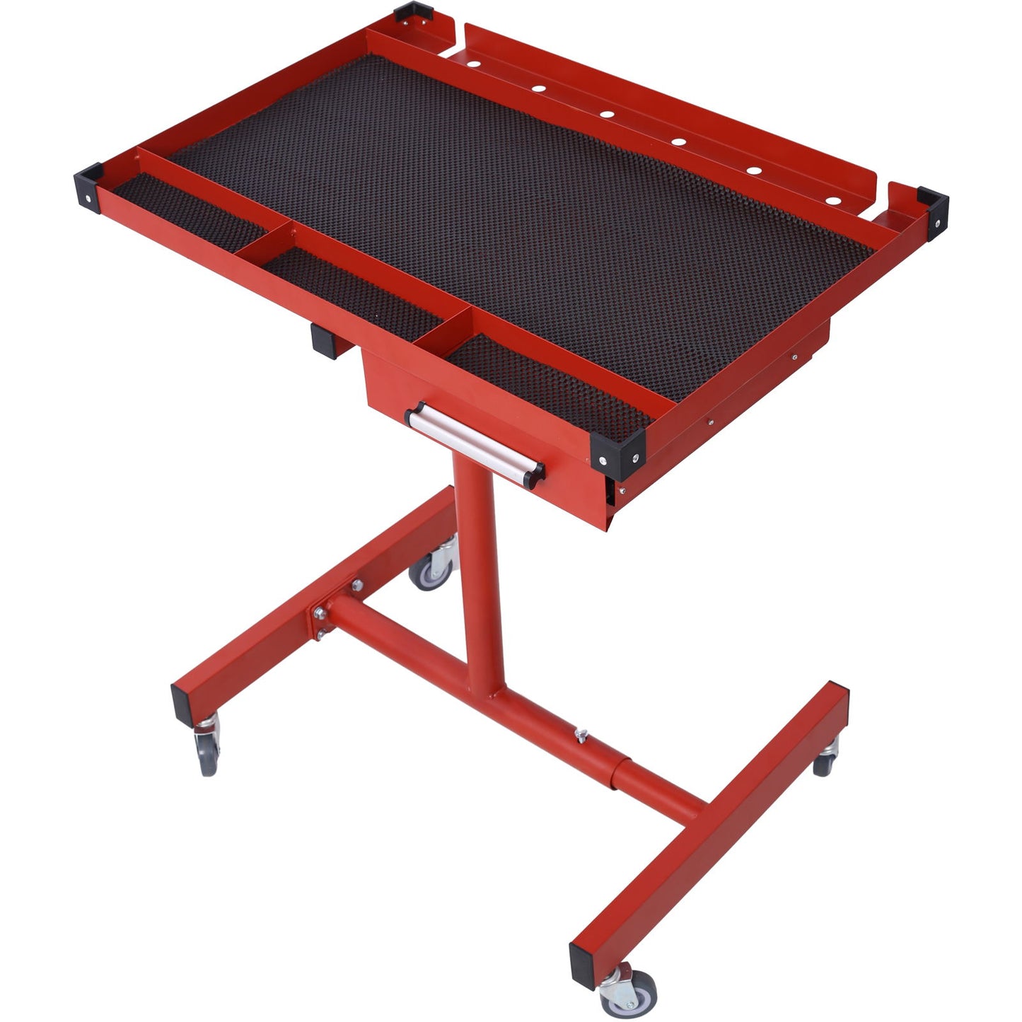 Adjustable Tear Down Work Table With Drawer For Garages, Repair Shops, And Diy, Portable, (4) 2.5" Swivel Casters, 220 Pound Capacity, Rubber Corners, Heavy Duty Steel Home Essentials
