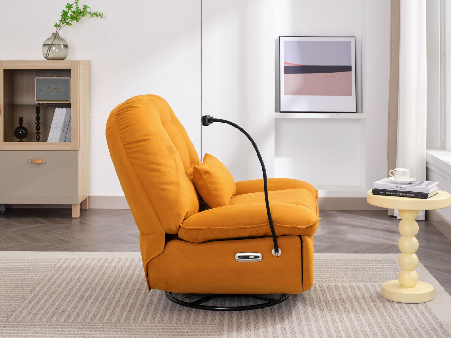 Power Recliner Swivel Glider USB Charger With Bluetooth Music Player, Sleep, Working, Game And Leisure Home Essentials