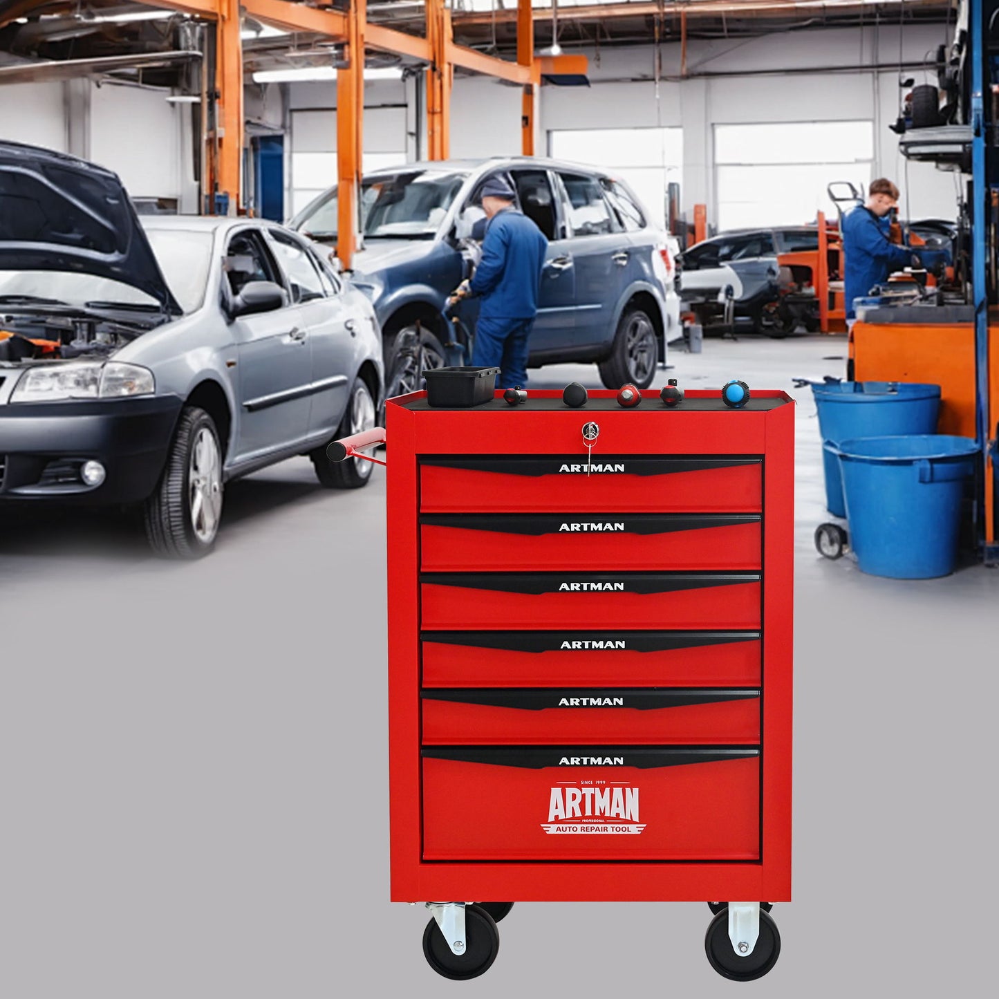 Rolling Metal Tool Chest With Drawers, Steel Storage Cabinet With Ball Bearing Slides Daily Nest