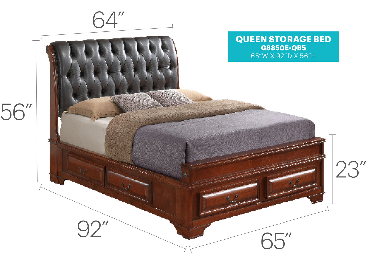 Storage Bed Elegant Transitional Glory Furniture