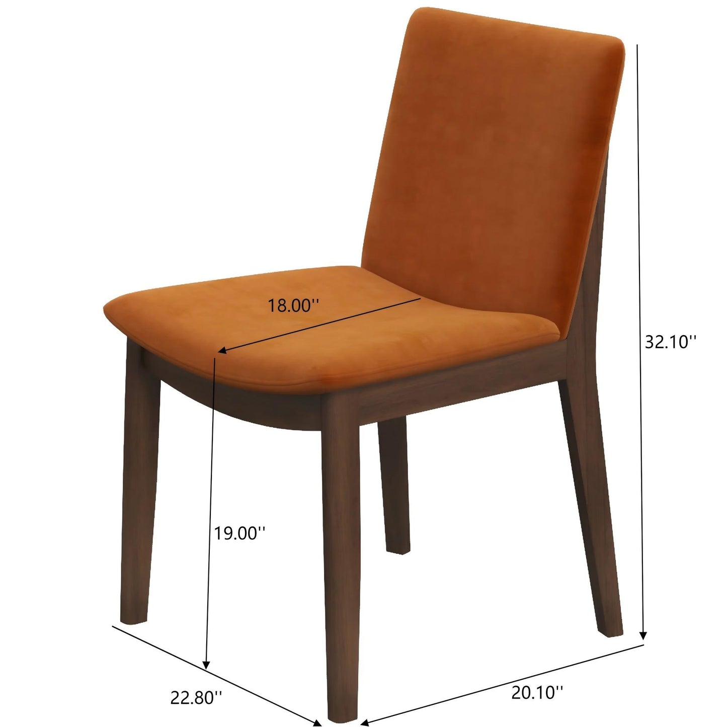 Laura - Mid-Century Modern Solid Wood Dining Chair (Set of 2) Ashcroft Furniture