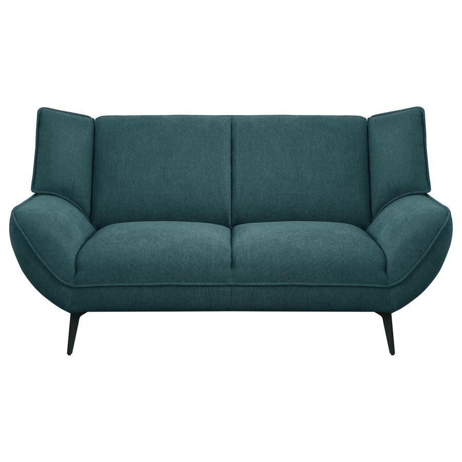 Acton - Upholstered Flared Arm Loveseat - Teal Blue Coaster Fine Furniture