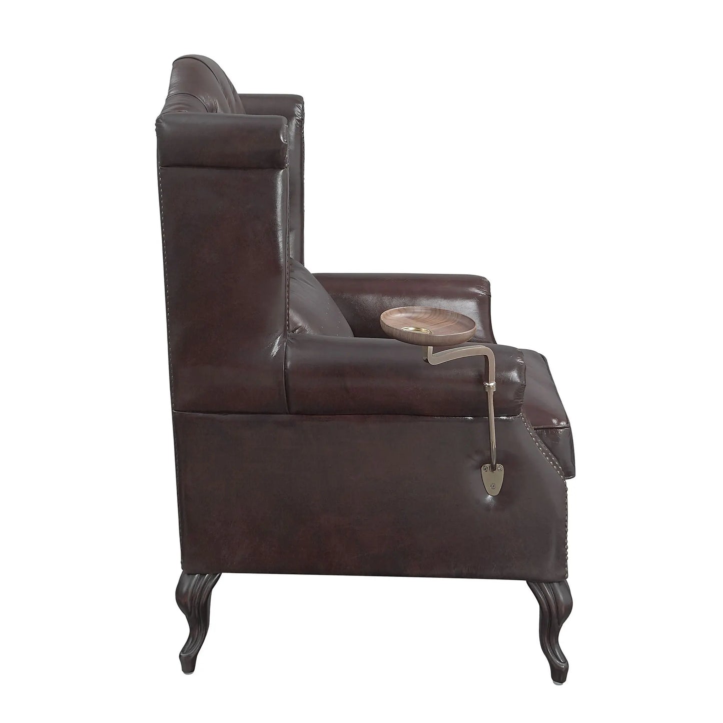 Pino - Vintage Top Grain Leather Accent Chair With 1 Toss Pillow - Brown Acme