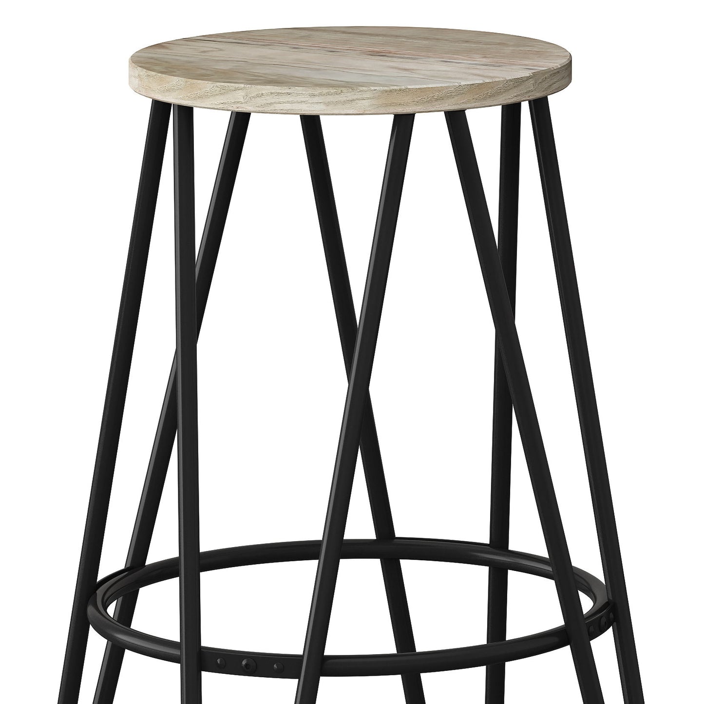 Simeon - Multifunctional Metal Stool With Wood Seat Simpli-Home