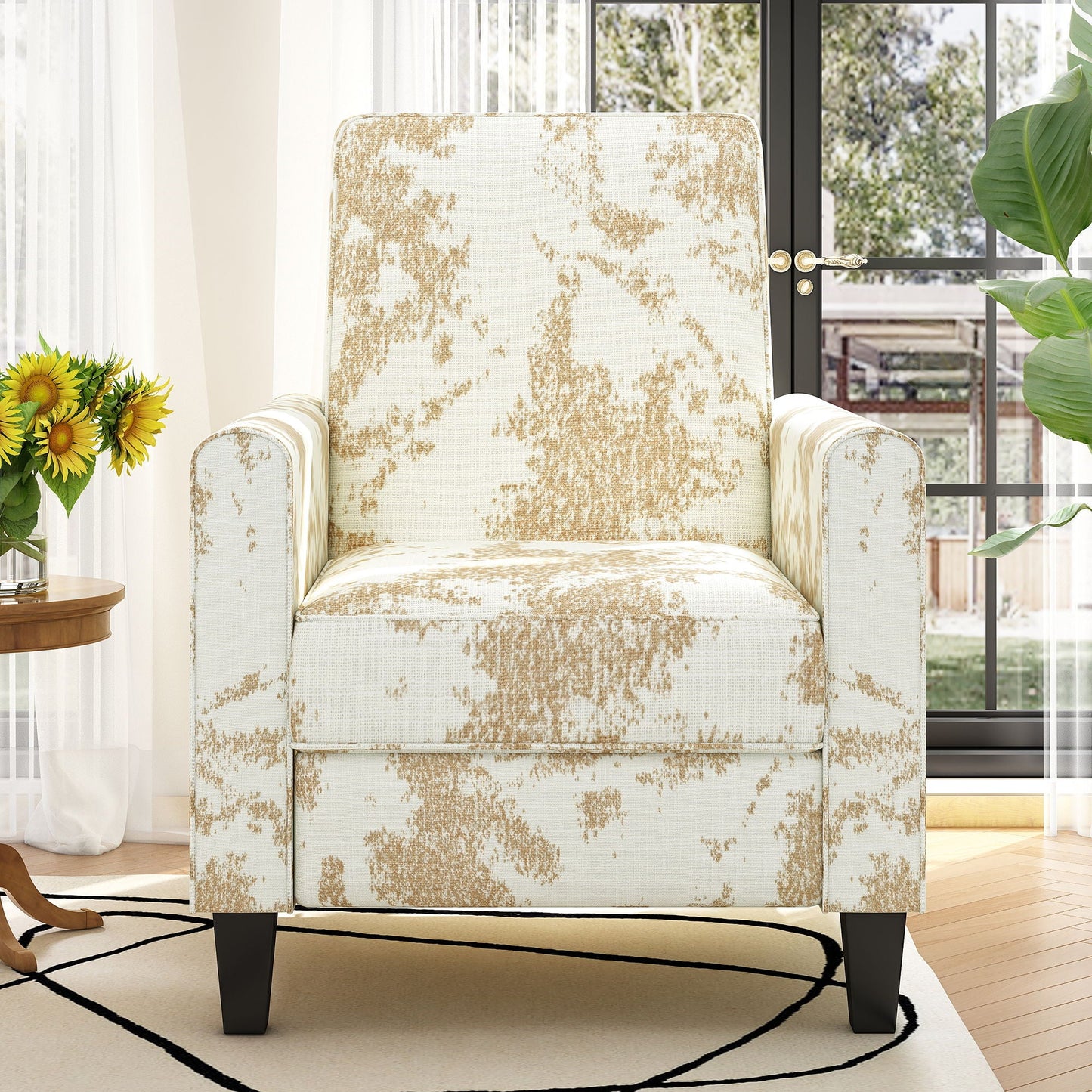 Push Back Upholstered Recliner Armchair Noble House
