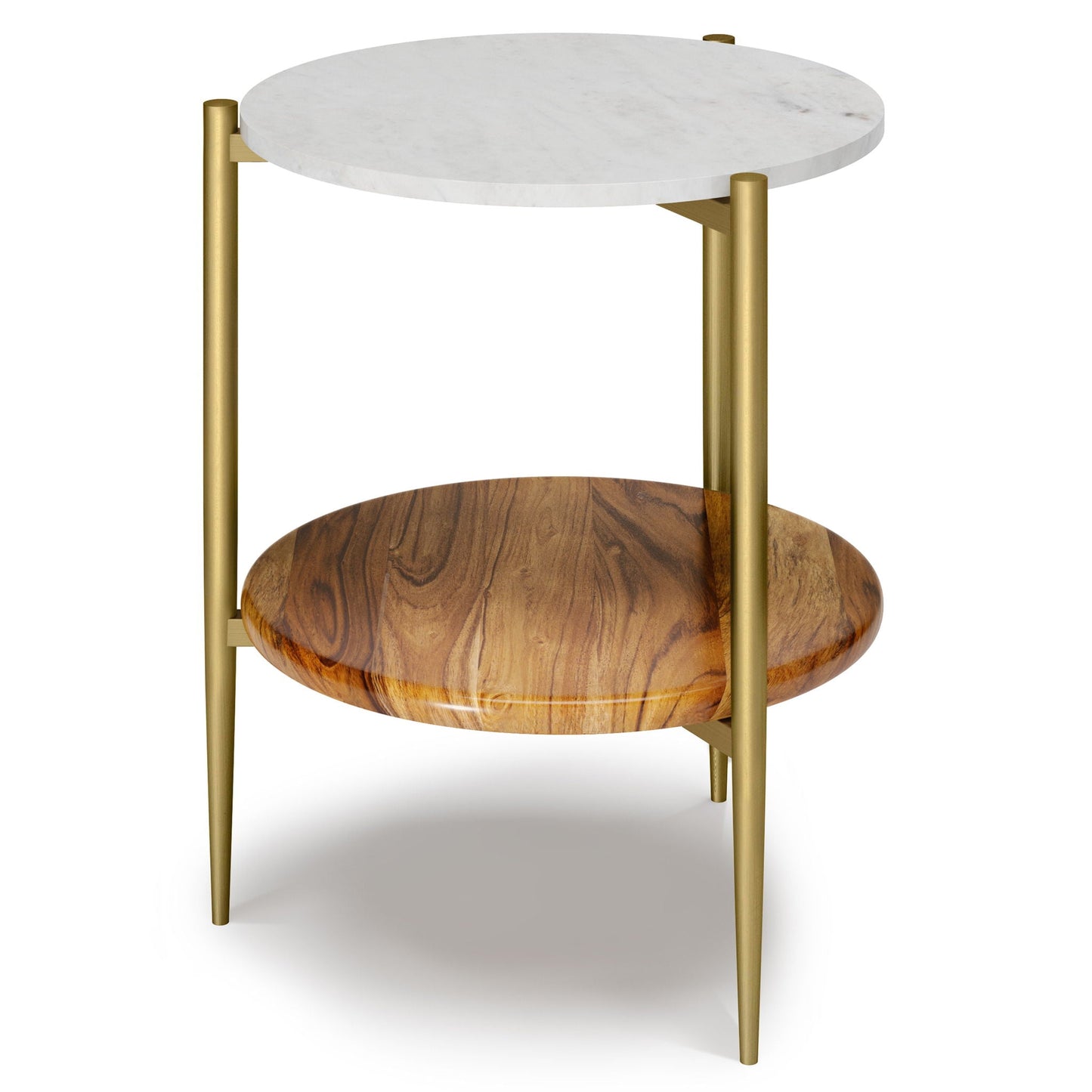 Wagner - Round Marble & Wood Table Simpli-Home
