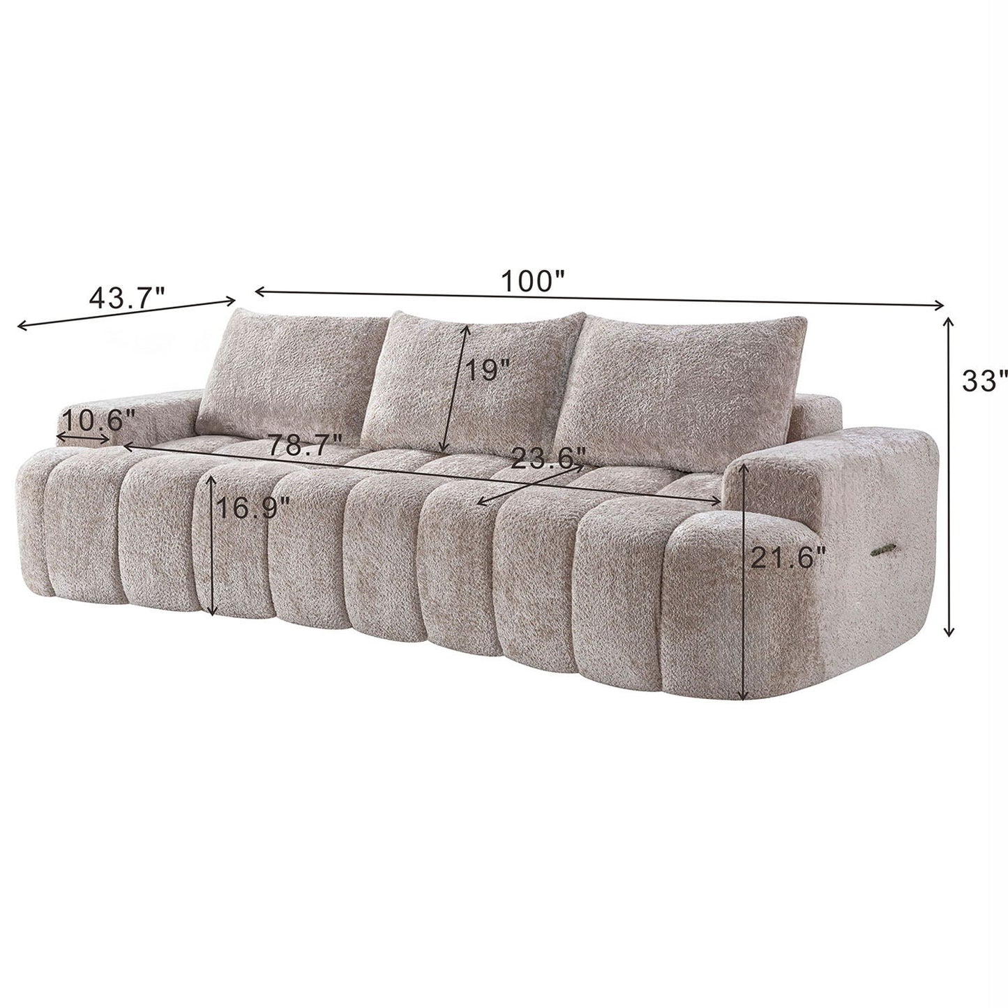 Extra Large Curved Front Compressed Sectional Sofa Home Essentials