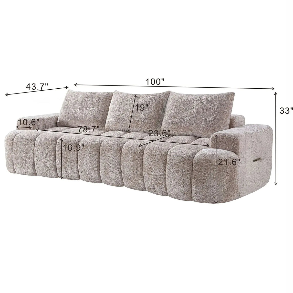 Extra Large Curved Front Compressed Sectional Sofa Home Essentials