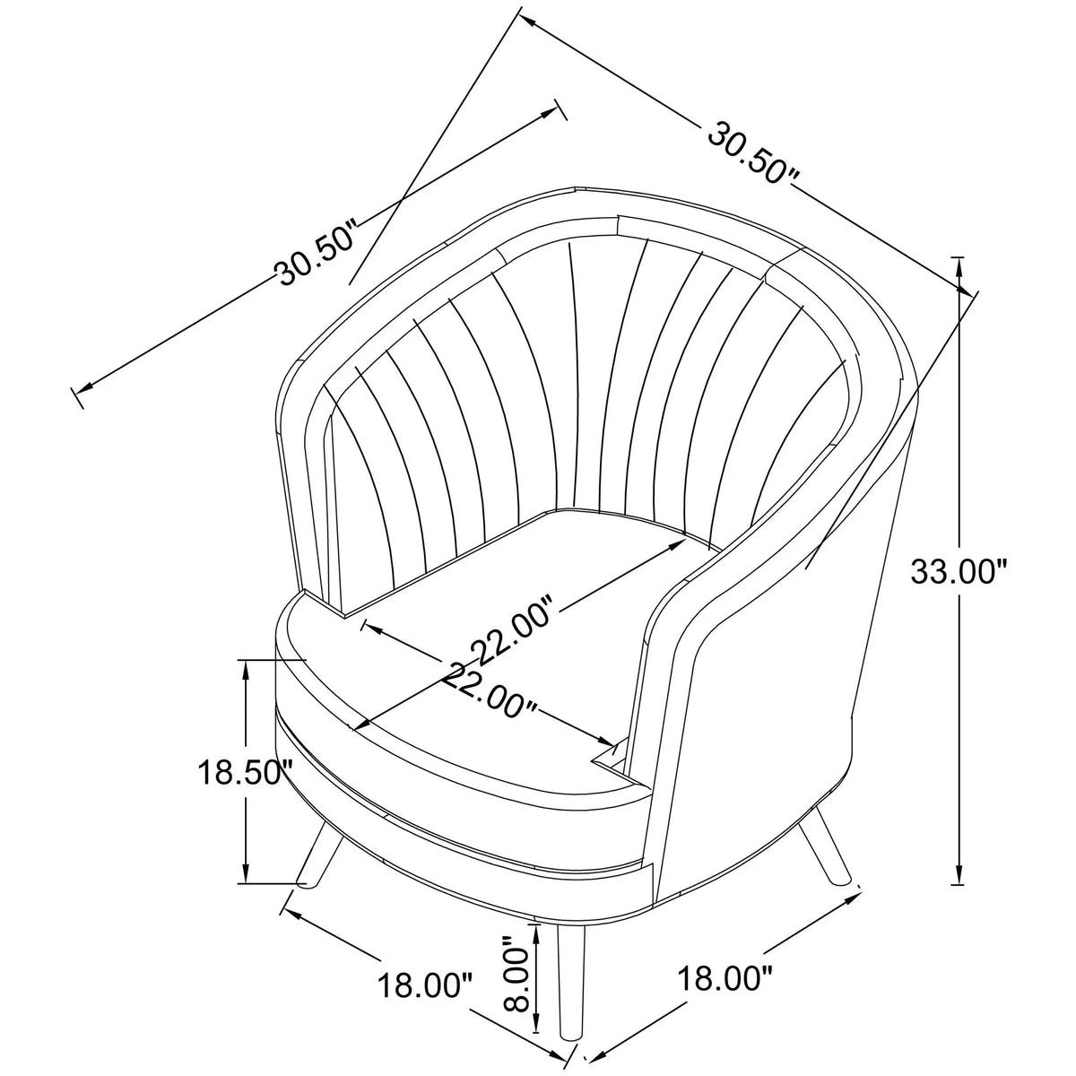Tufted Upholstered Lounge Seating Chair Furniture Max