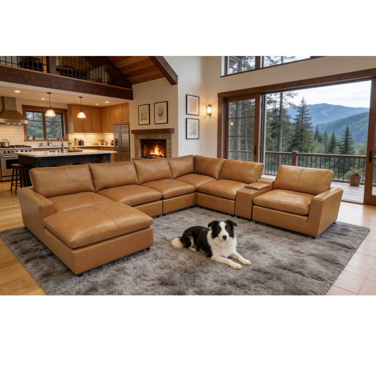 Large Seating Modular Upholstered Sectional Home Essentials