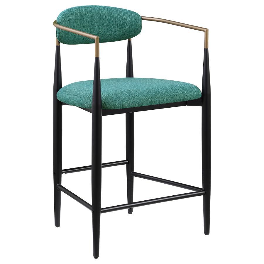 Tina - Metal Counter Height Bar Stool With Upholstered Back And Seat (Set of 2) Coaster Fine Furniture