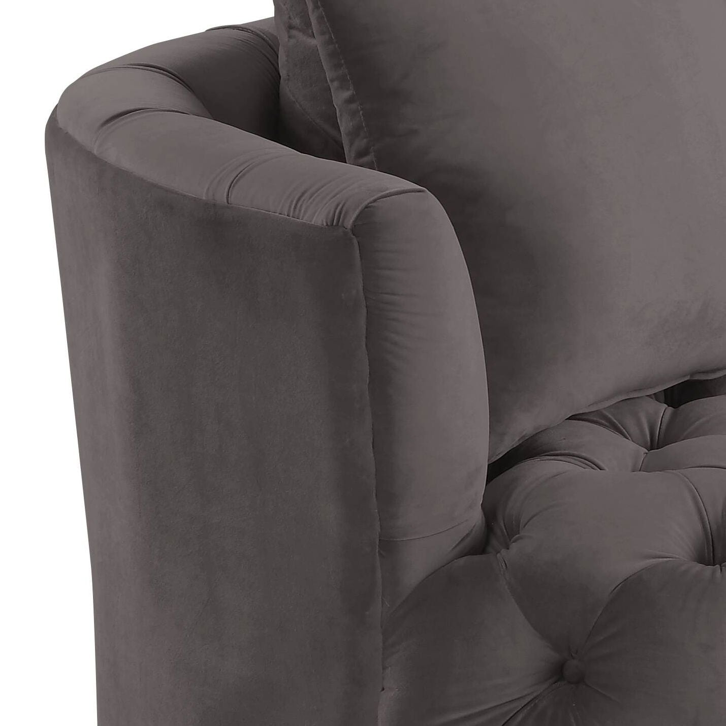 Zunyas - Velvet Accent Chair With Swivel Acme