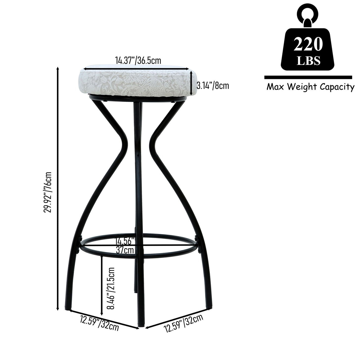Modern Backless Bar Stools For Kitchen Island (Set of 2) Home Essentials