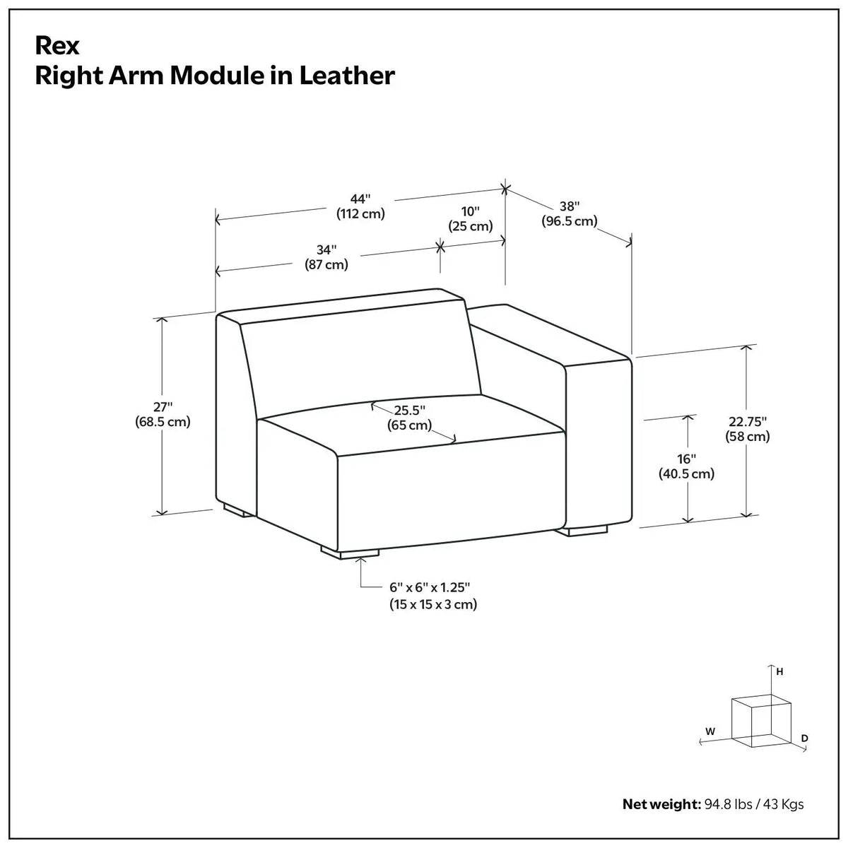 Rex - Sofa Module Simpli-Home