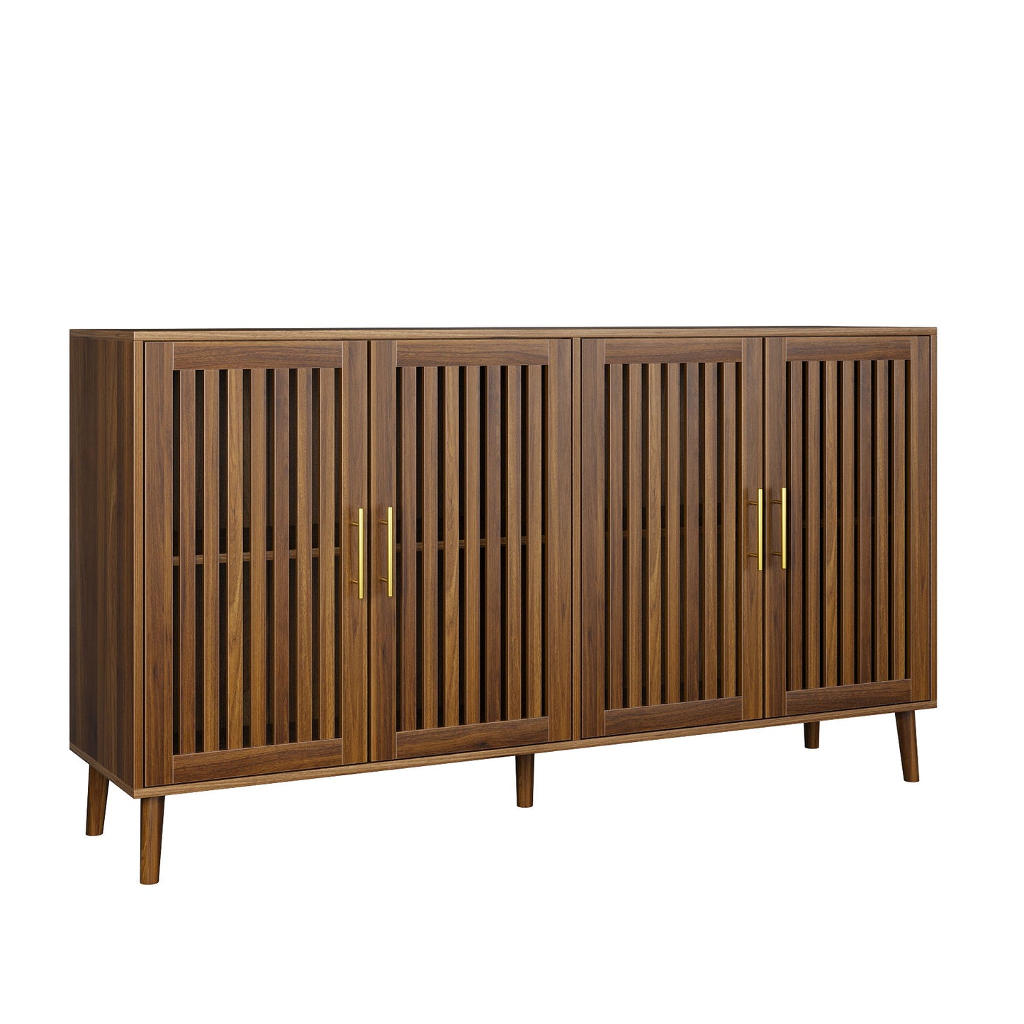Grille Striped Sideboard Buffet Cabinet With Storage Home Essentials