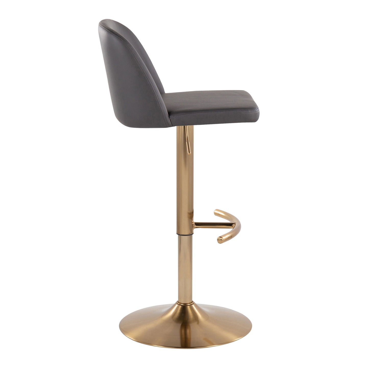 Toriano - Contemporary Adjustable Barstool With Swivel With Rounded T Footrest (Set of 2) Lumi Source