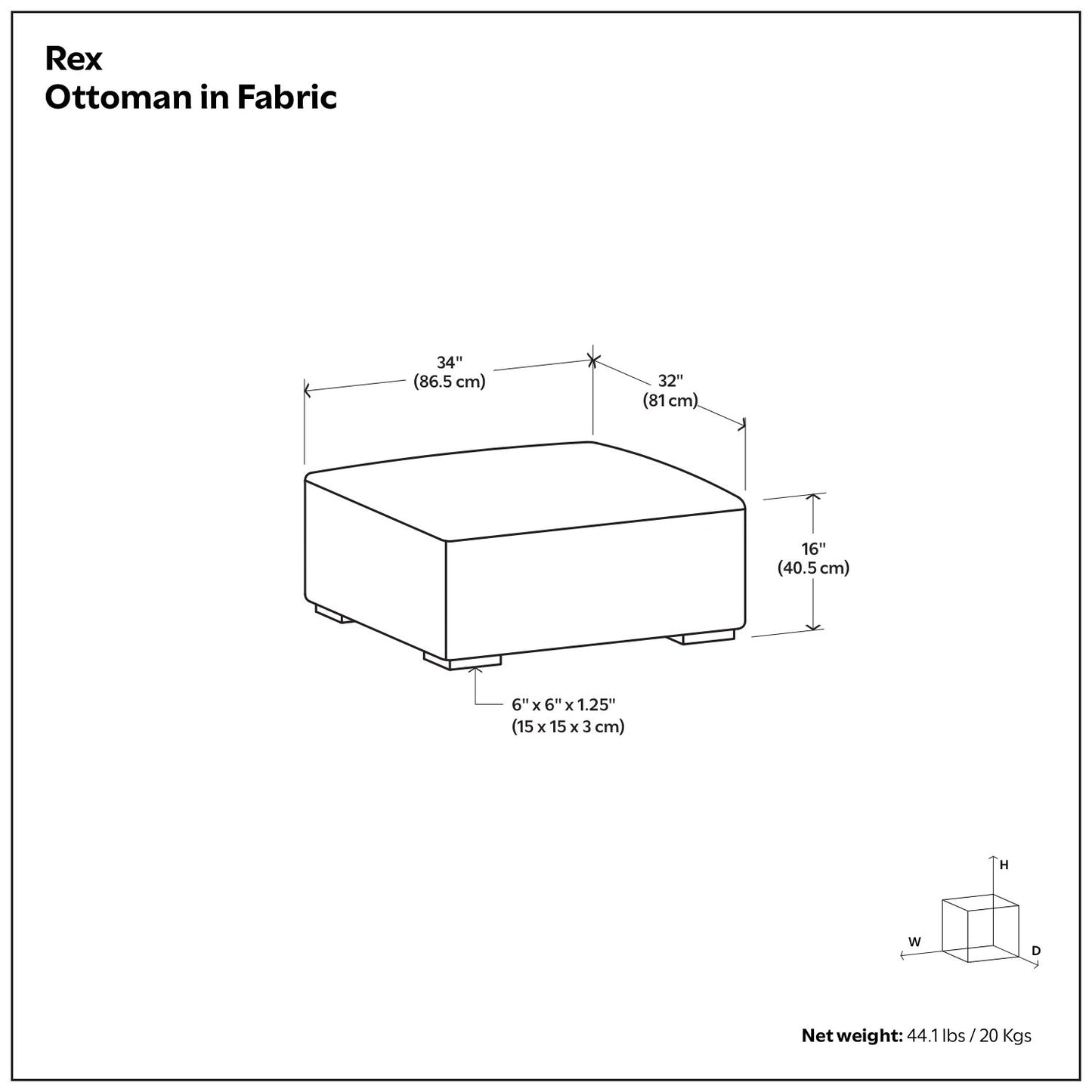 Rex - Ottoman Simpli-Home