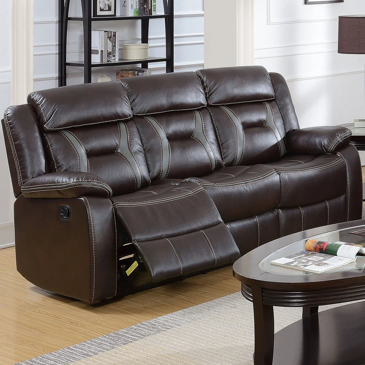 Modern Reclining Sofa With Pillow Arms And Headrest Home Essentials