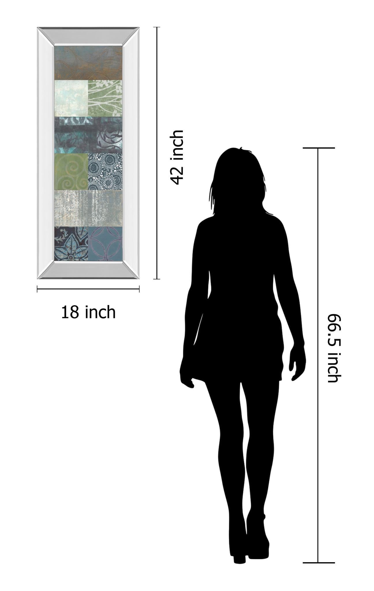 Zen Panel Il By Vision Studio - Mirror Framed Print Wall Art - Blue Classy Living