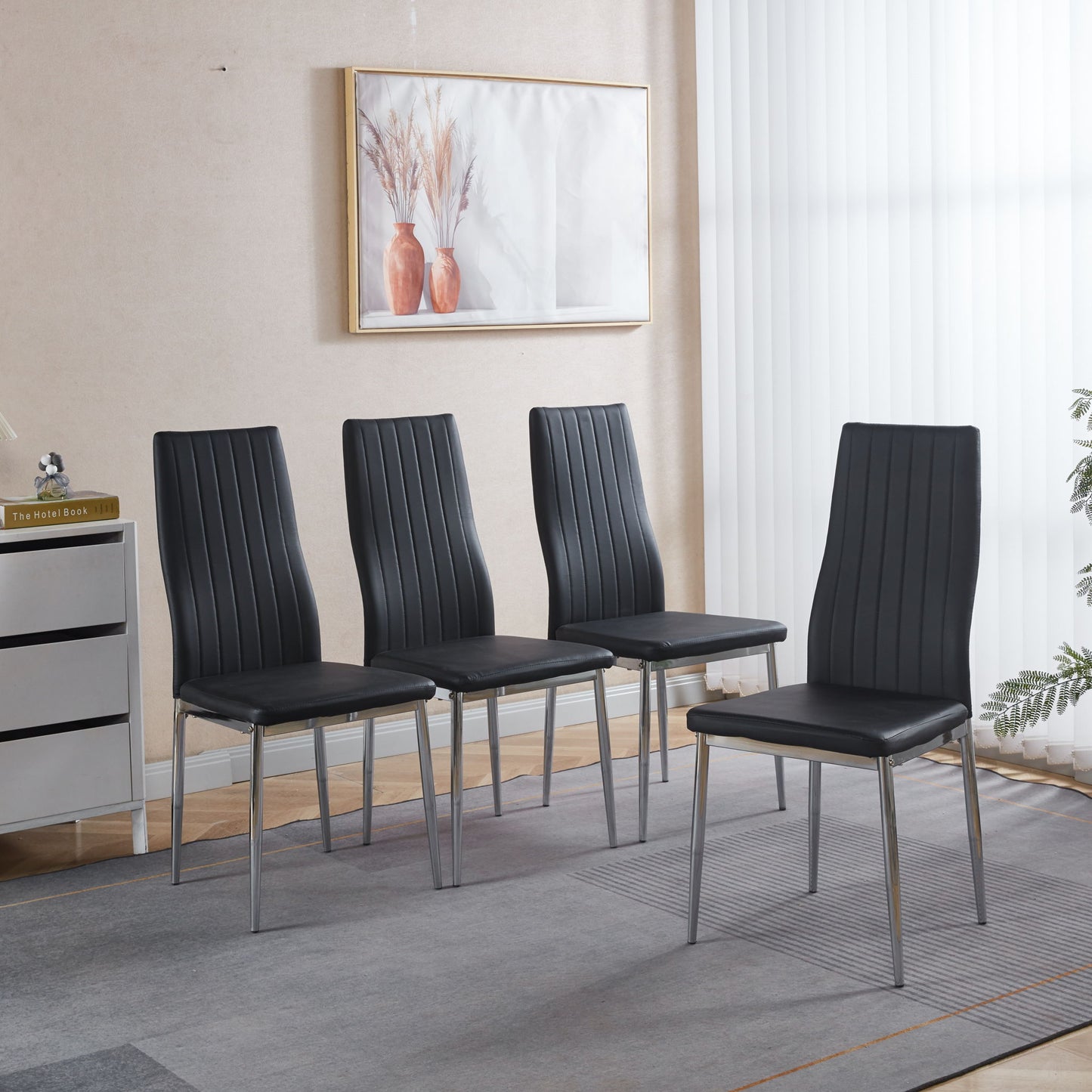 Chrome Leg Dining Chair (Set of 4) Home Essentials