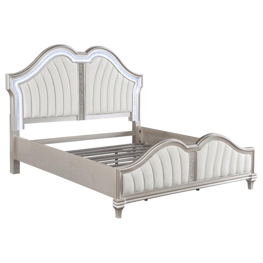Evangeline - Wood LED Panel Bed CoasterElevations