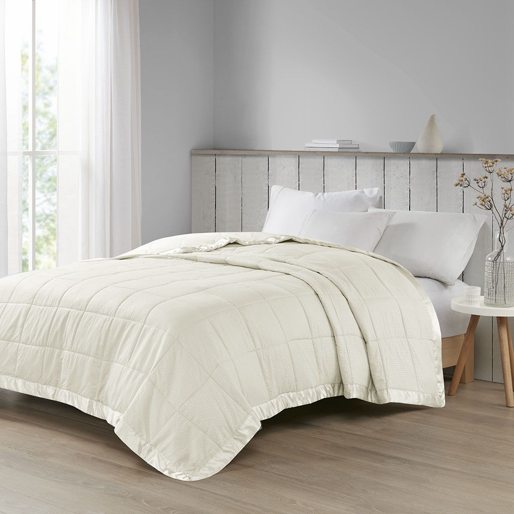 Cambria Premium Oversized Hypoallergenic Down Alternative Blanket With 3M Moisture Treatment - Ivory Madison Park