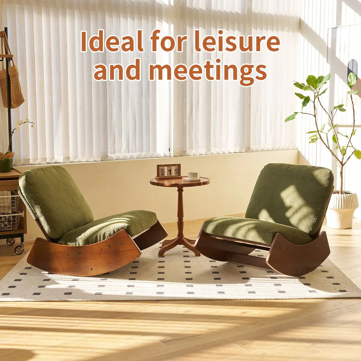 Comfortable High-Quality Upholstery Glider Rocking Chair Home Essentials