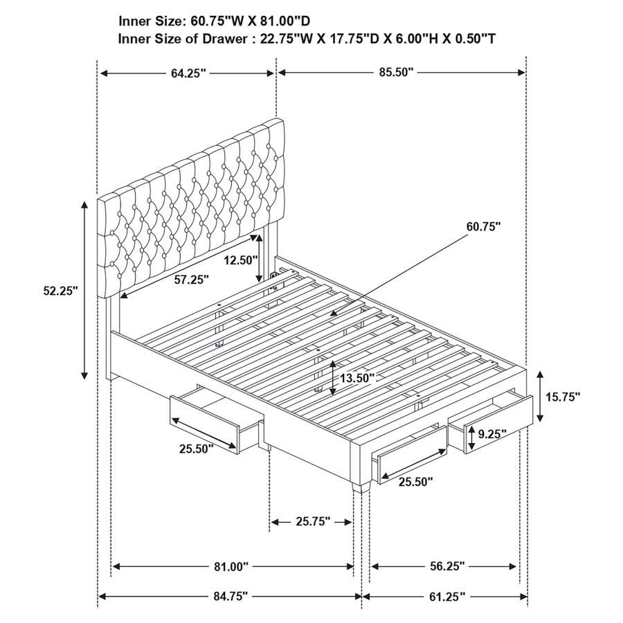 Soledad - Upholstered Storage Panel Bed CoasterEssence