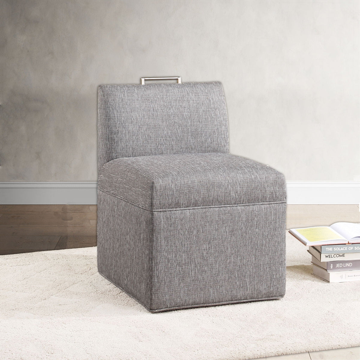 Della - Upholstered Castered Chair - Gray Ridgecrest Home