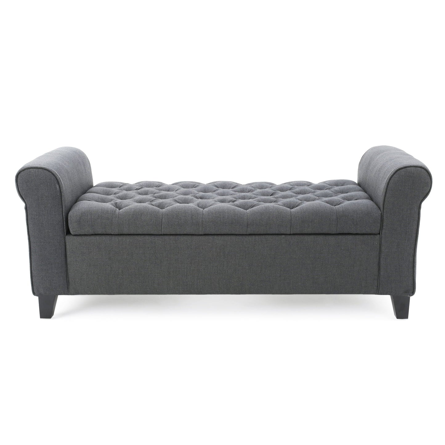 Hayes - Contemporary Armed Storage Bench With Rolled Arms And Button Tufting Noble House