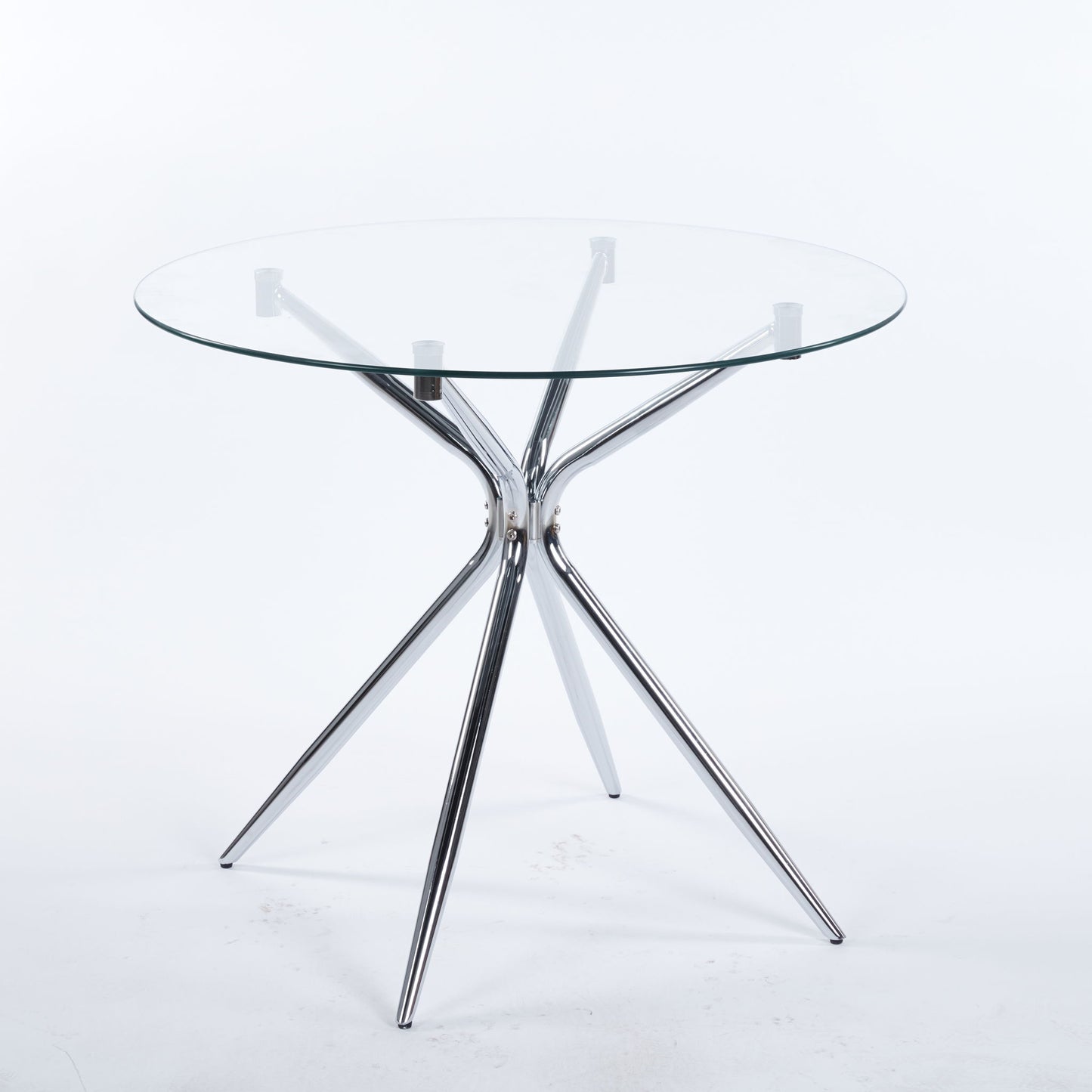 Compact Dining Table With Glass Top - Chrome Home Essentials