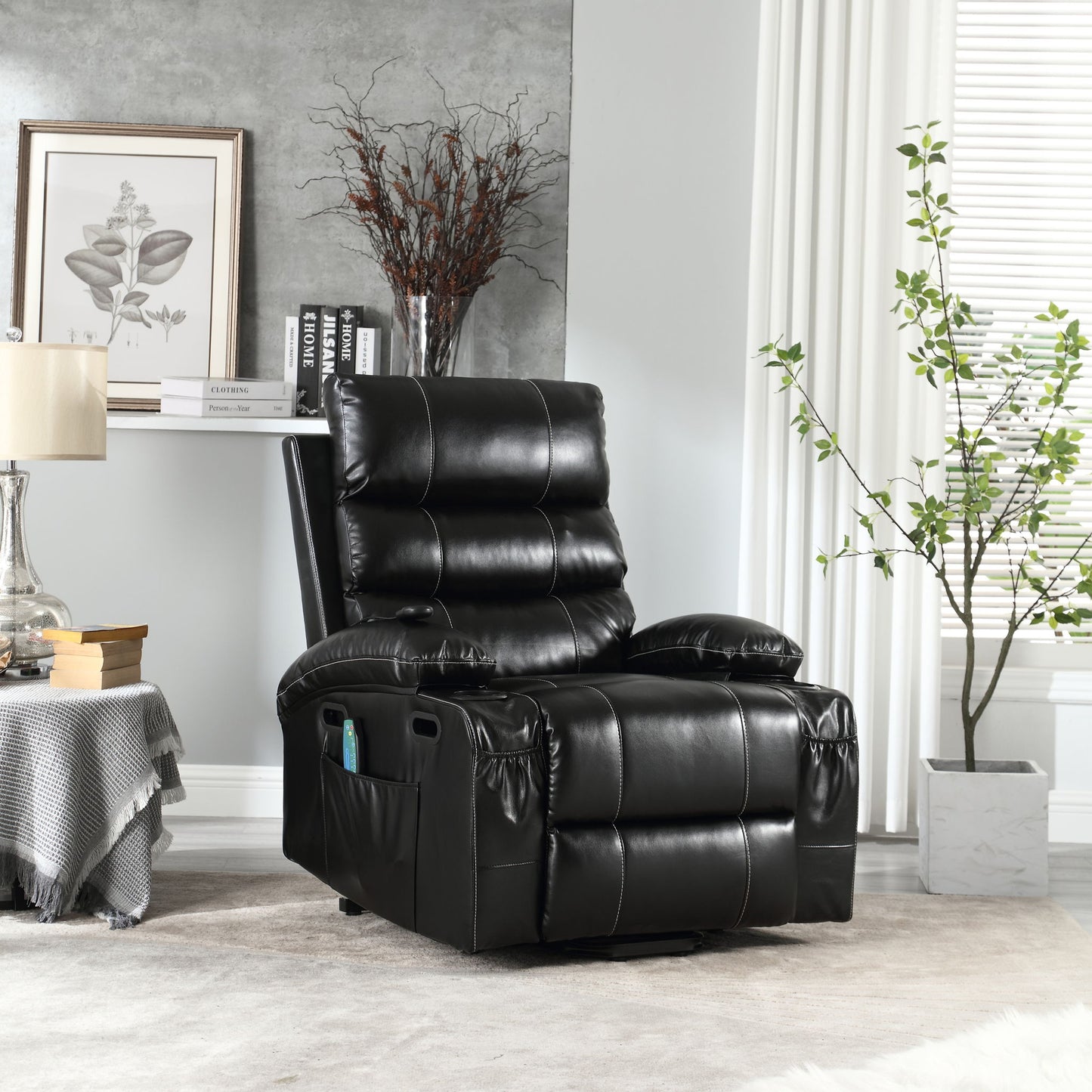 Cozy Electric Power Lift Recliner Chair Sofa For Elderly With Vibration Massage And Lumbar Heat Home Essentials
