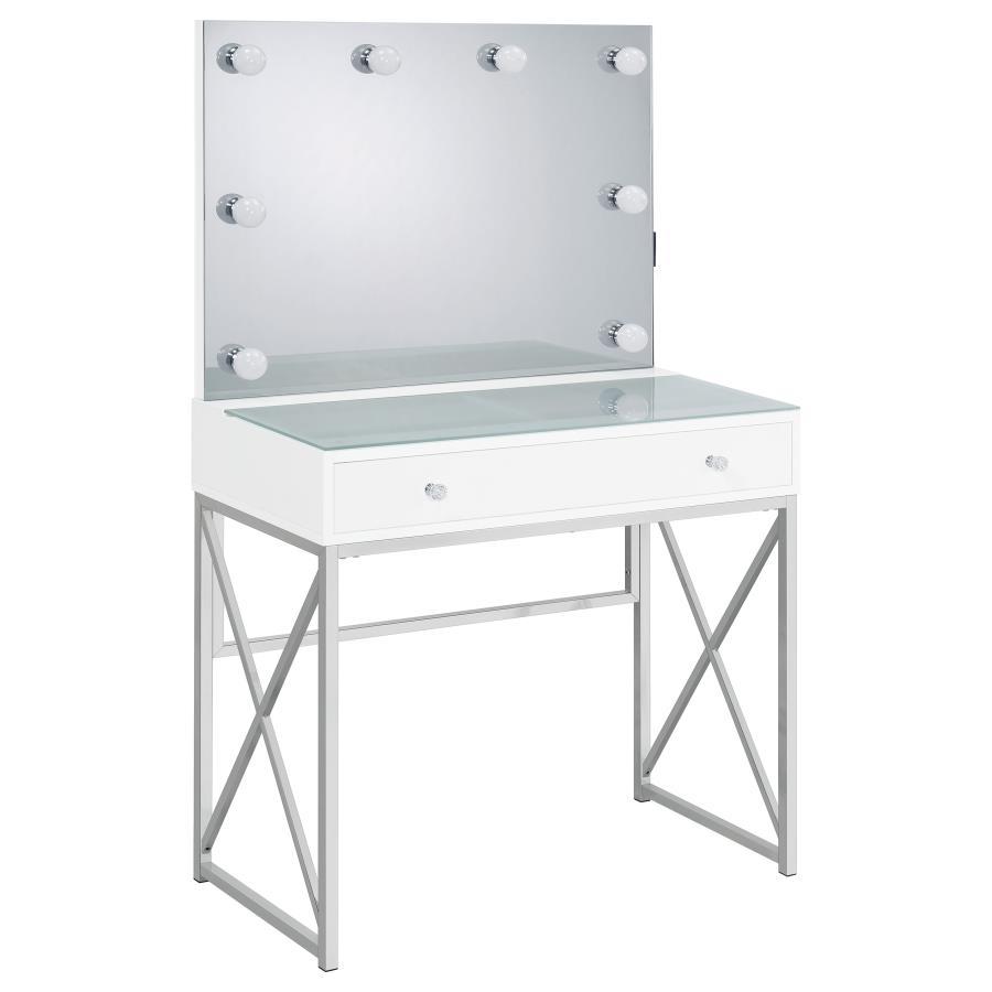 Eliza - Vanity Set With Lighting & Stool - White And Chrome Coaster Fine Furniture