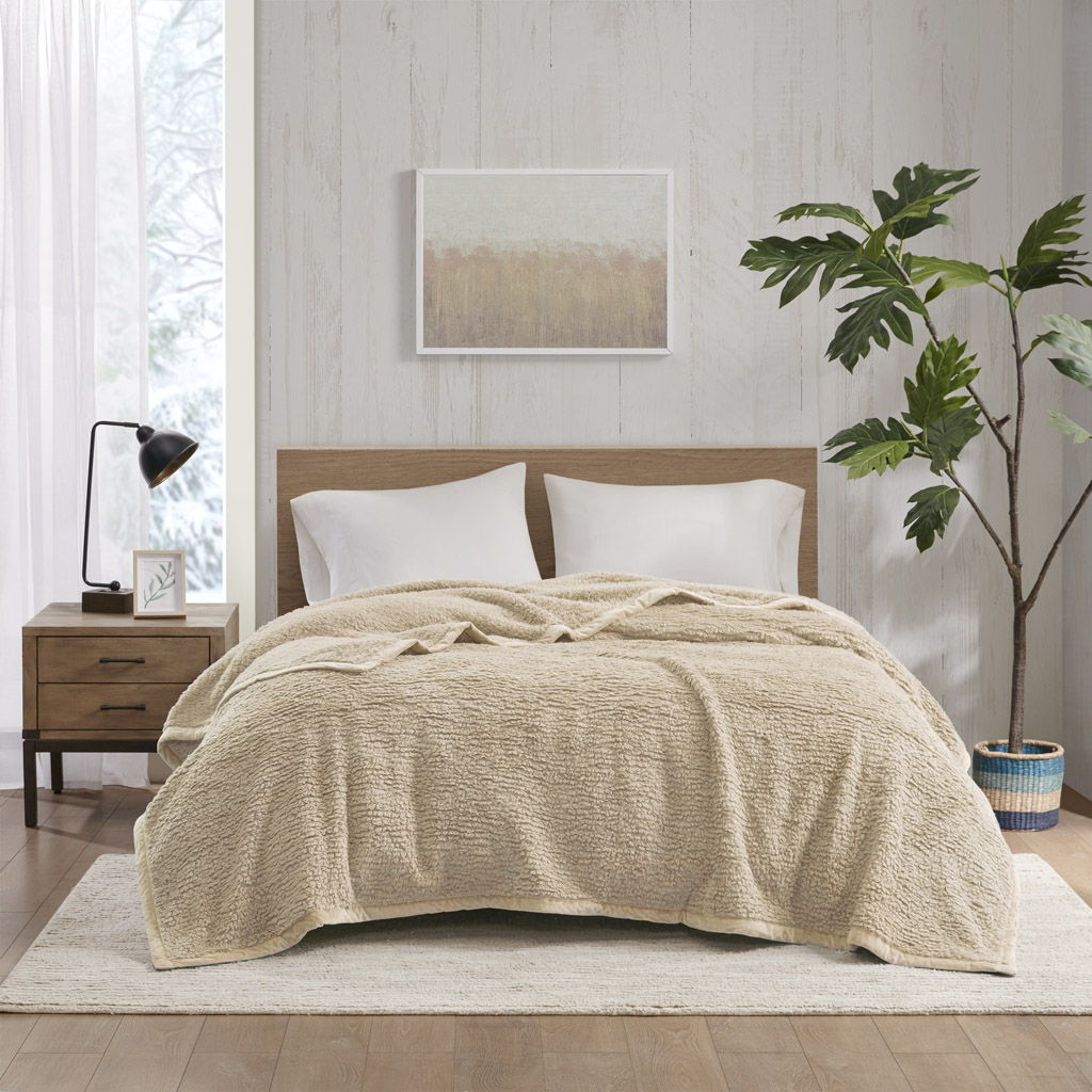 Burlington - Twin Berber Blanket - Tan Woolrich