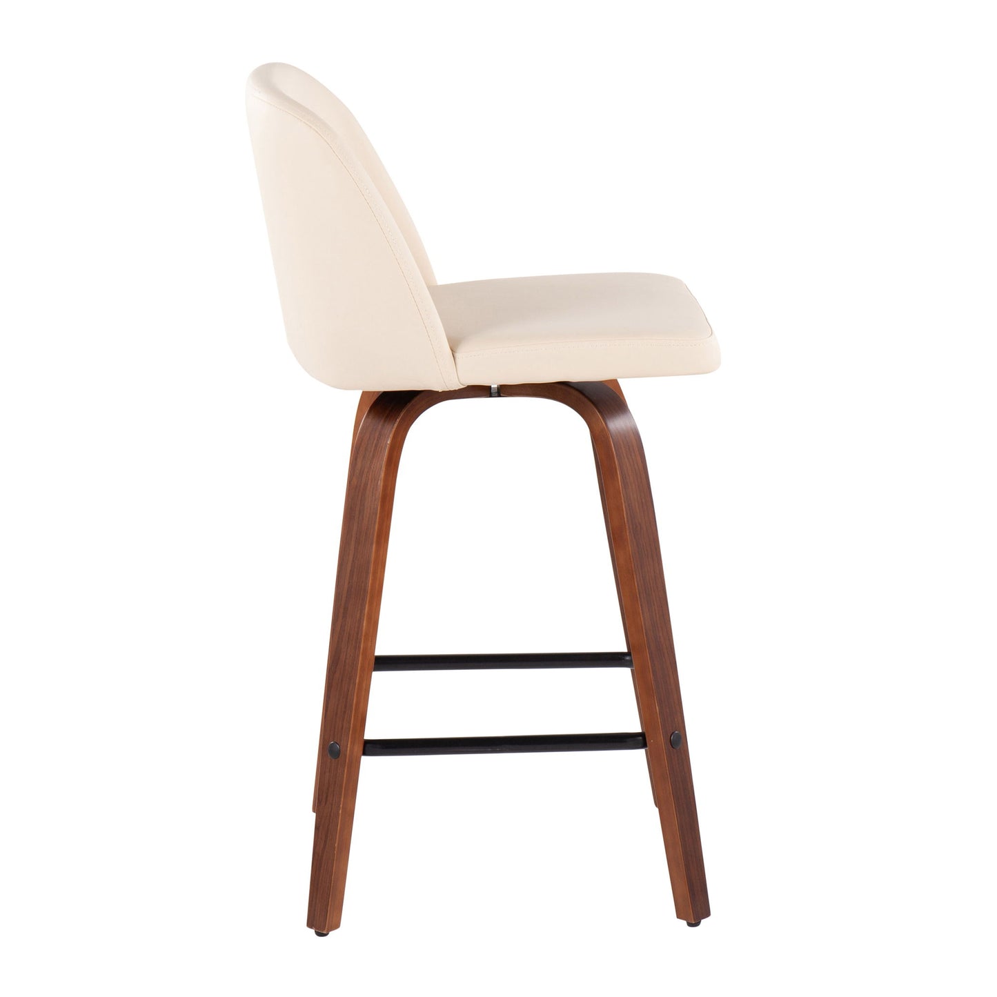 Toriano - Mid Century Modern Fixed Height Counter Stool & Square Footrest (Set of 2) Lumi Source