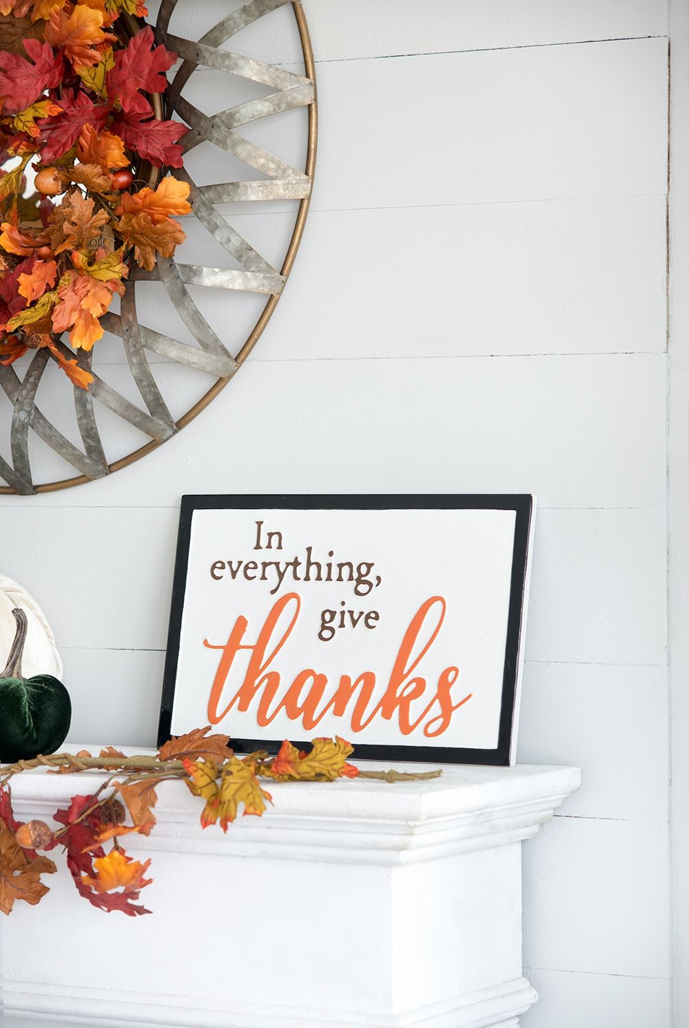 Thanks Wall Sign, Wall Art Decor For Harvest Festival Fall Festival & Thanksgiving Table Decorations (Set of 2) - Black / Orange / White Daily Nest