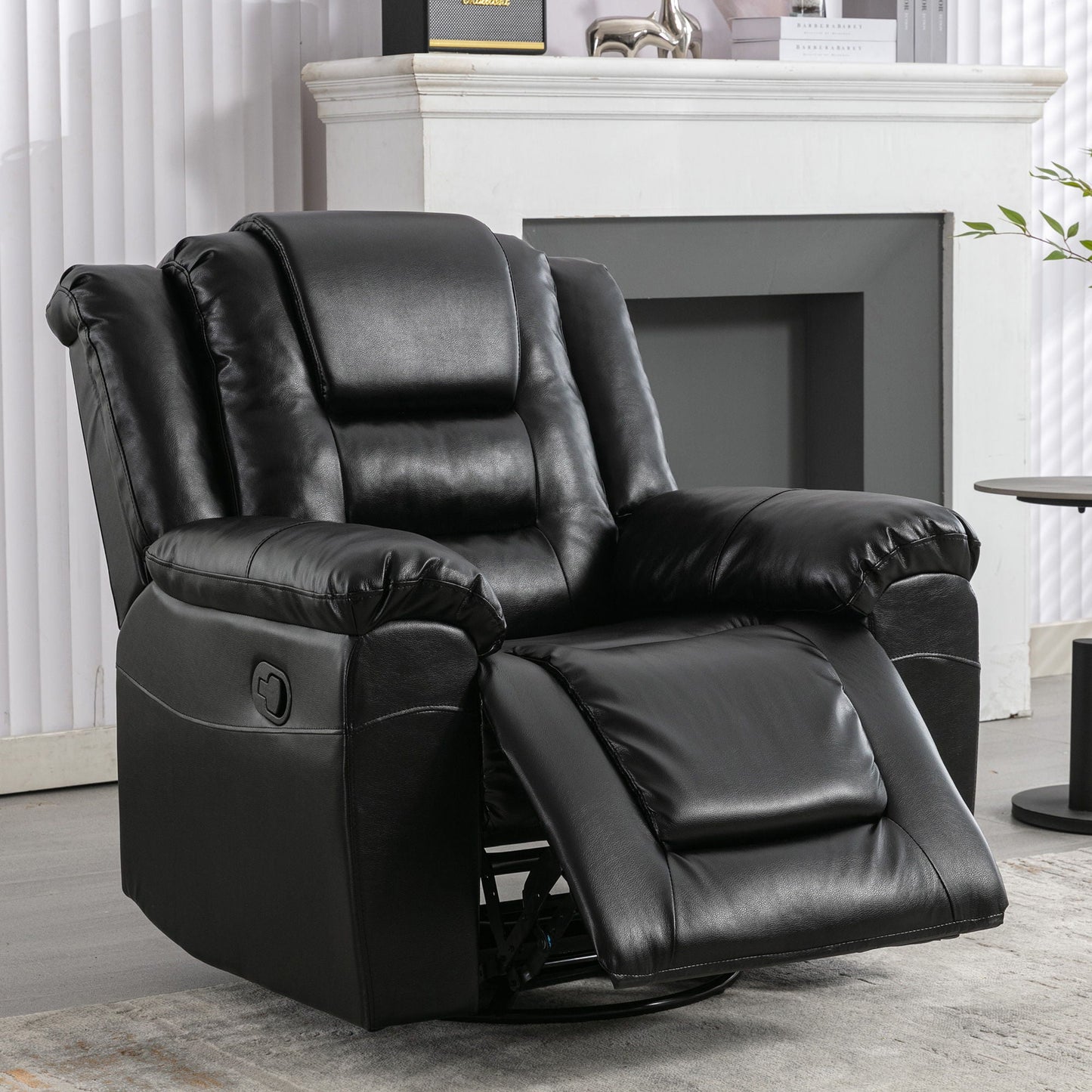360° Swivel And Rocking Home Theater Recliner Manual Recliner Chair With Wide Armrest For Living Room Hearth and Haven