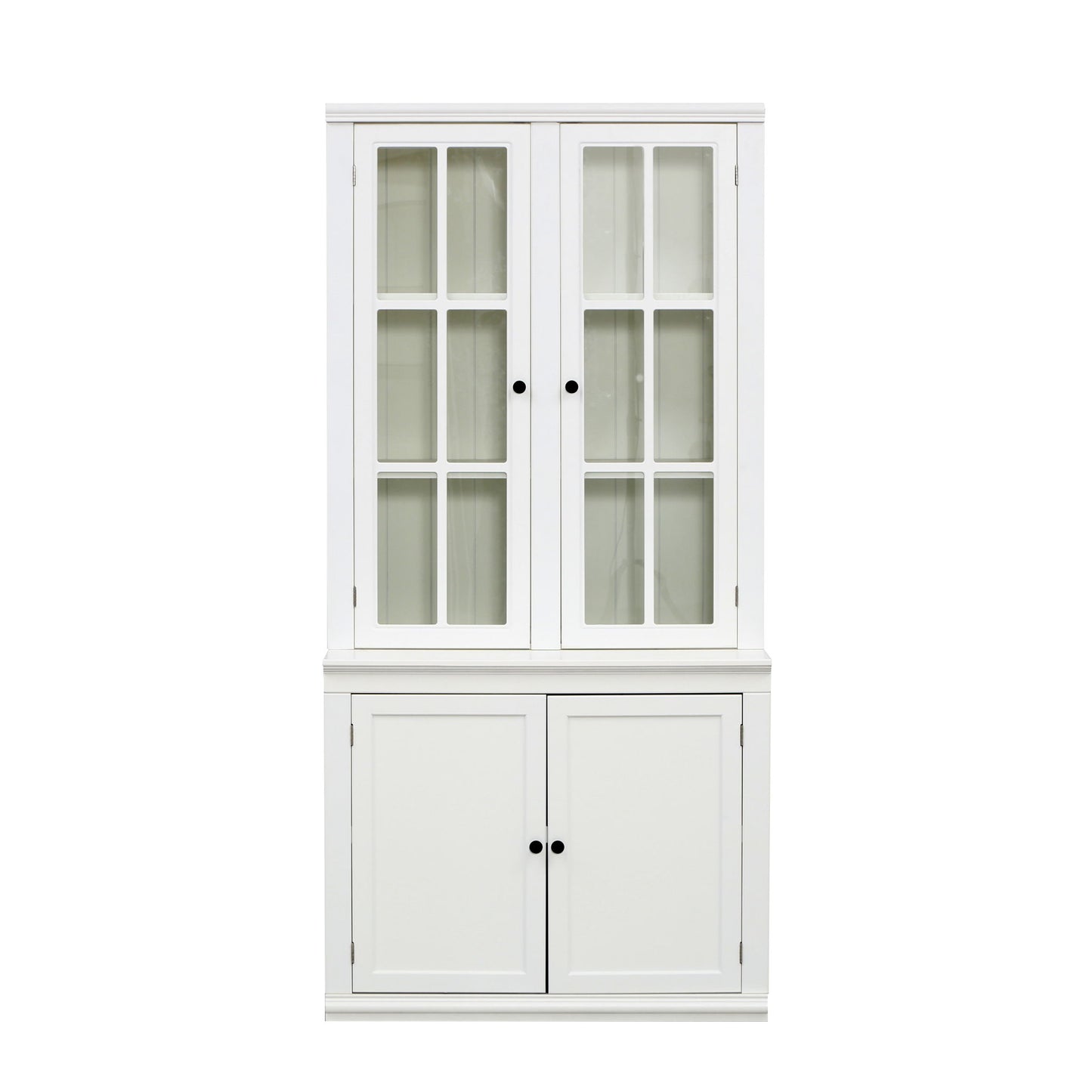 Retro Style Hutch Cabinet With Glass Door, China Cabinet For Home Hearth and Haven