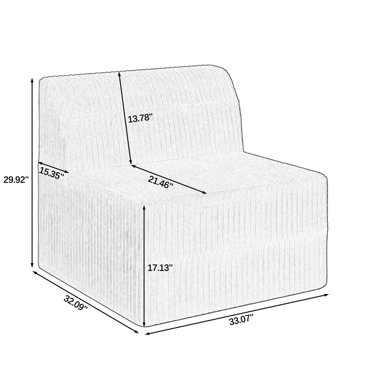Modern Minimalist Sleeper Sofa, Compressed Sectional Single Seat Home Essentials