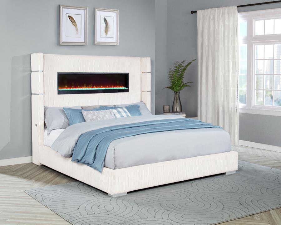 Tisdall - Upholstered Fireplace Bed Coaster Fine Furniture