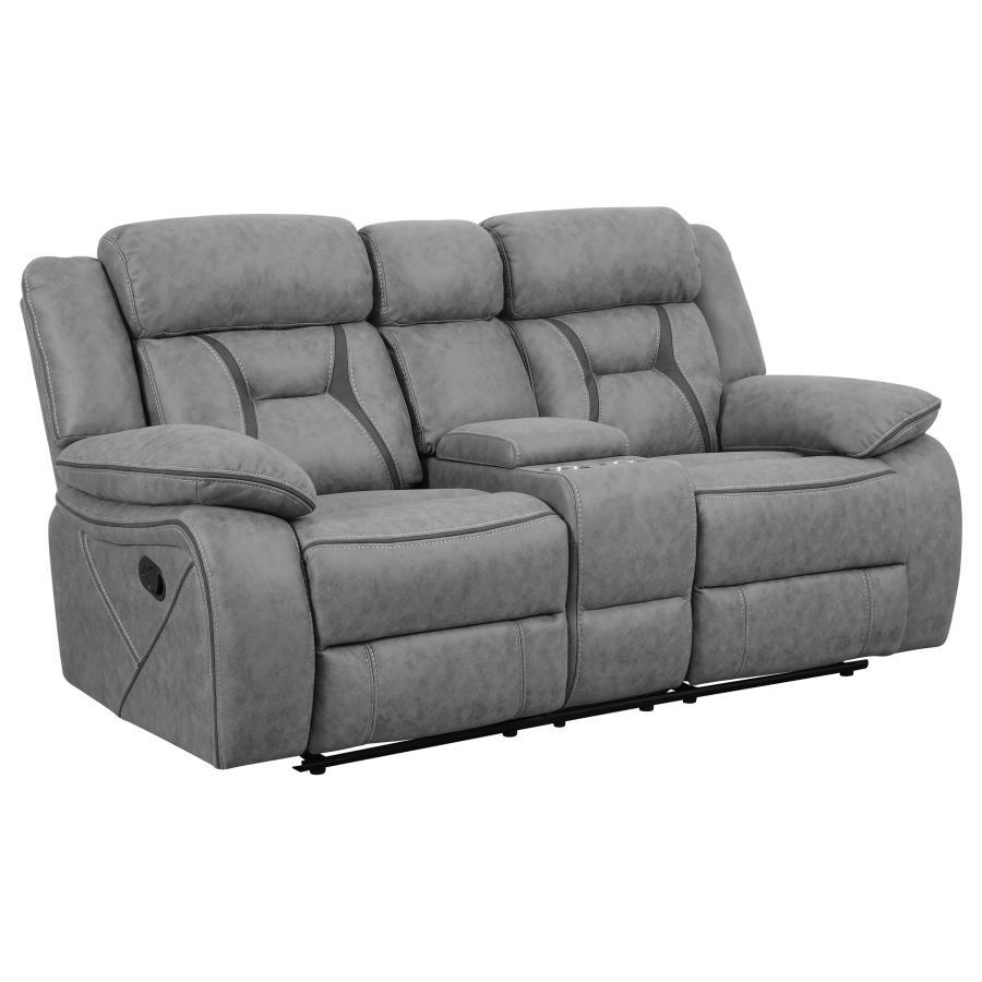 Higgins - Pillow Top Arm Motion Loveseat with Console CoasterEveryday