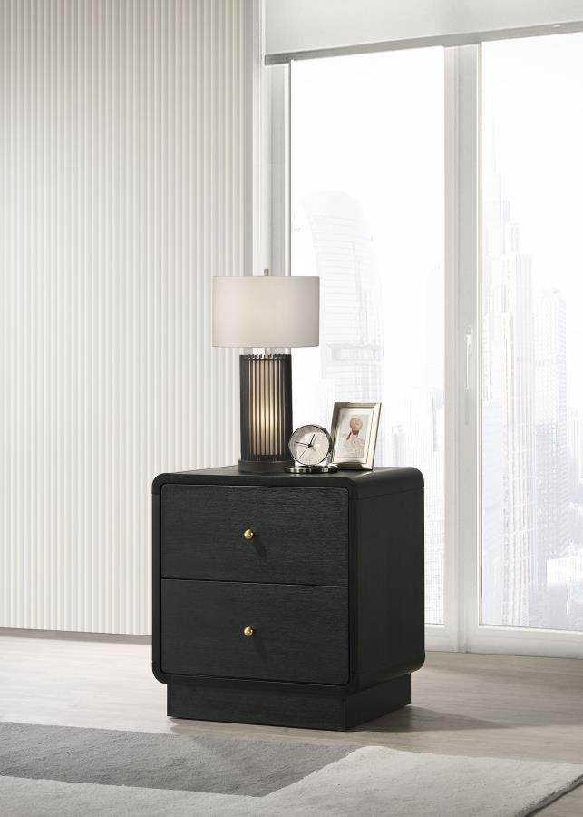 Cavelle - 2-Drawer Nightstand Bedside Table - Black Coaster Fine Furniture