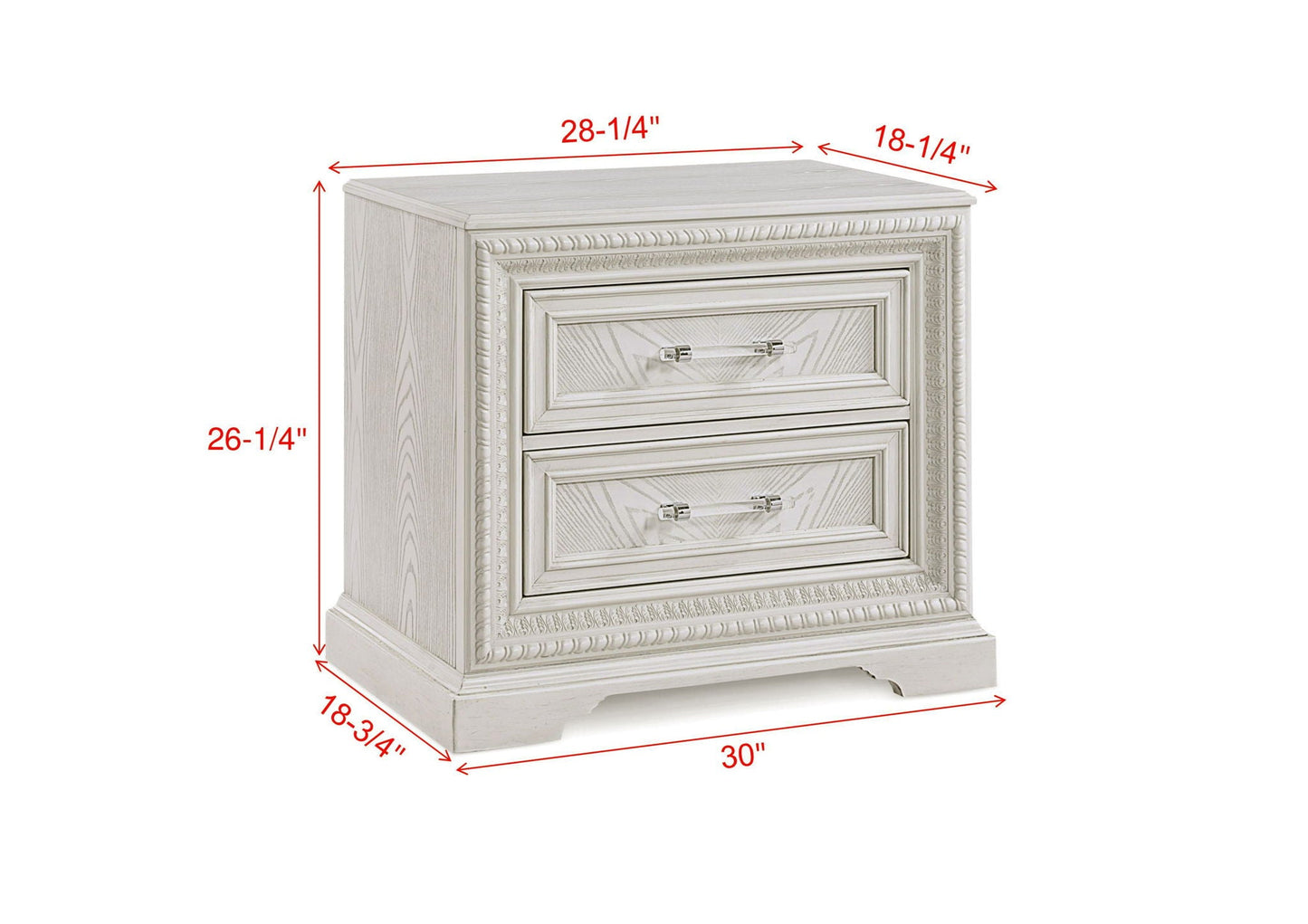 Alexandria - Accent Nightstand - White Crown Mark