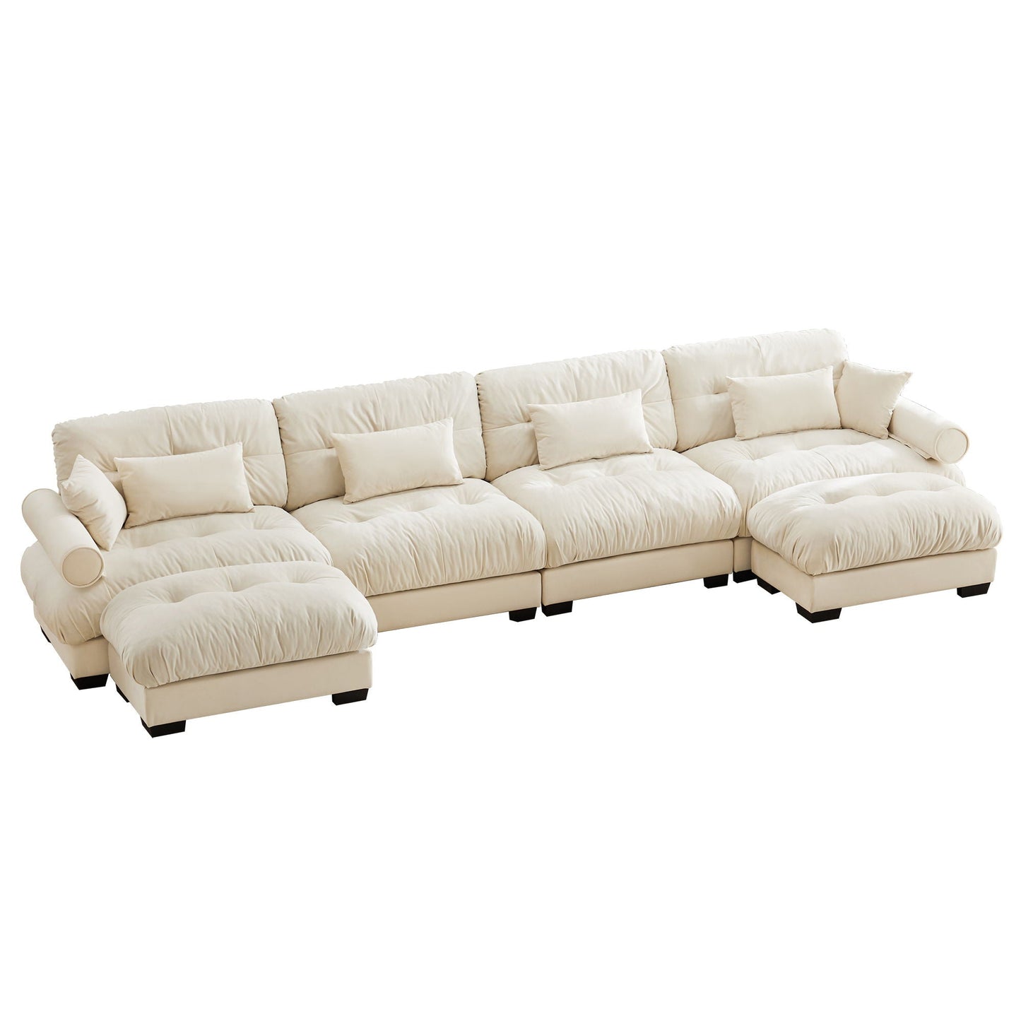 Super Comfort Oversized Modular Sectional Sofa With Movable Ottoman - Snoozhouse