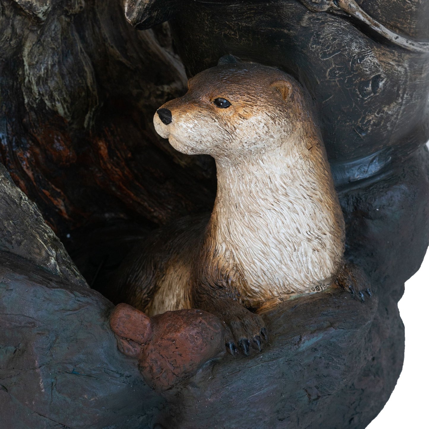 Decorative Water Foutain With Otter Design, With Light And Pump, For Indoor And Outdoor - Brown Daily Nest