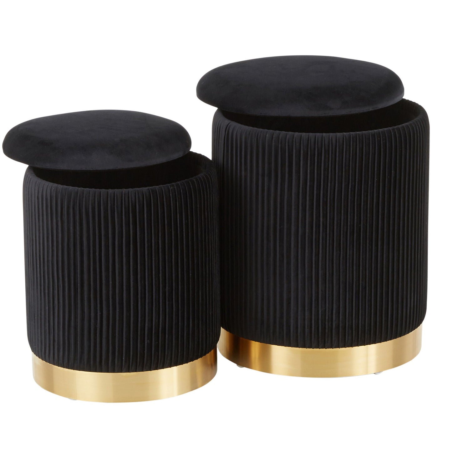 Marla - Contemporary Nesting Pleated Ottoman Set Lumi Source