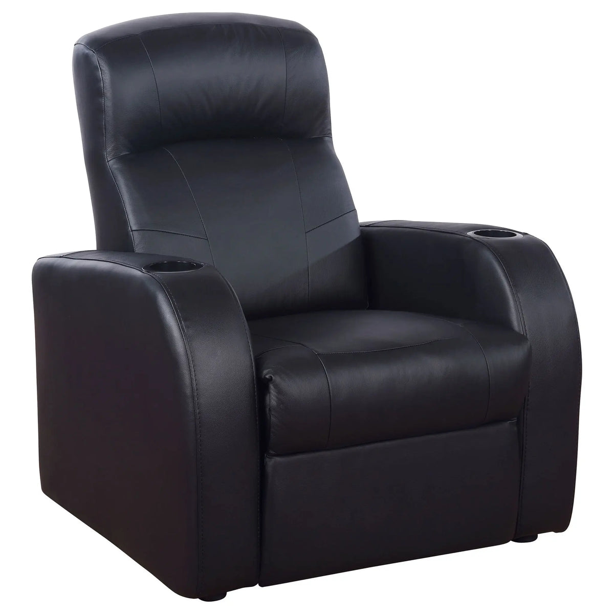 Greenfield - 3 Seater Home Theater With 2 Wedge Consoles - Black Furniture Max